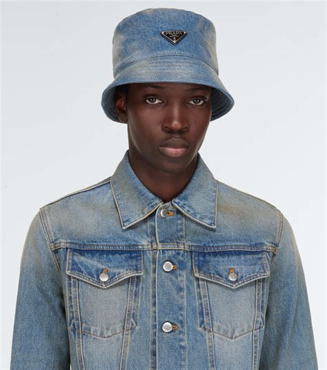 prada knit bucket hat|Prada denim hat.